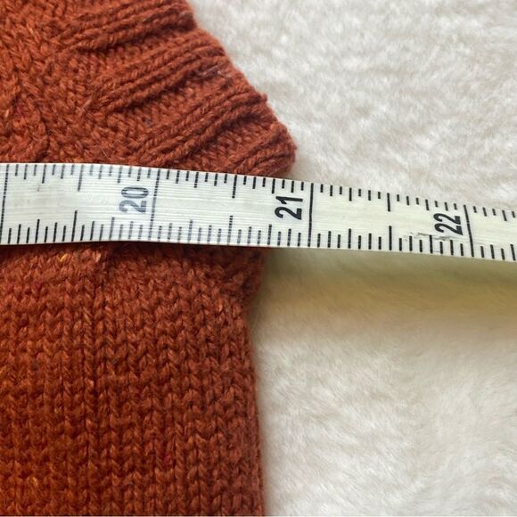 Eddie Bauer Burnt Orange Tweed Knit Hooded Vest Size XL - Picture 9 of 10